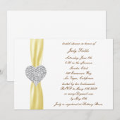 Diamond Heart Yellow Wedding Vrijgezellenfeest Inv Kaart (Voorkant / Achterkant)
