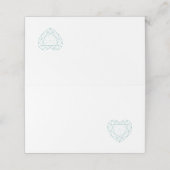 Diamond hearts aqua grey plaats gastenkaarten plaatskaartje (Buitenkant ongevouwen)