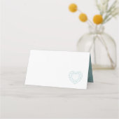 Diamond hearts aqua grey plaats gastenkaarten plaatskaartje (Voorkant)