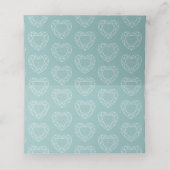 Diamond hearts aqua grey plaats gastenkaarten plaatskaartje (Binnenkant ongevouwen)