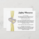 Diamond Hearts Gele Lint Veiligheidsmaatregelen Informatiekaartje (Voorkant / Achterkant)