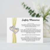 Diamond Hearts Gele Lint Veiligheidsmaatregelen Informatiekaartje (Staand voorkant)
