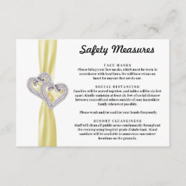 Diamond Hearts Gele Lint Veiligheidsmaatregelen Informatiekaartje