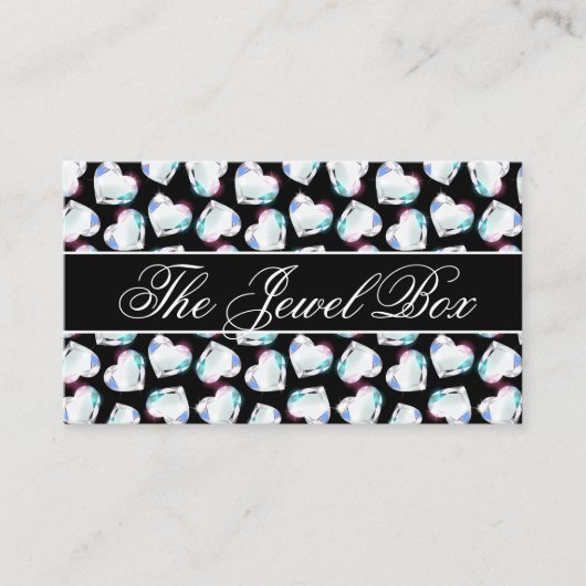 Diamond Hearts-patroon | trouwring Visitekaartje (Voorkant)