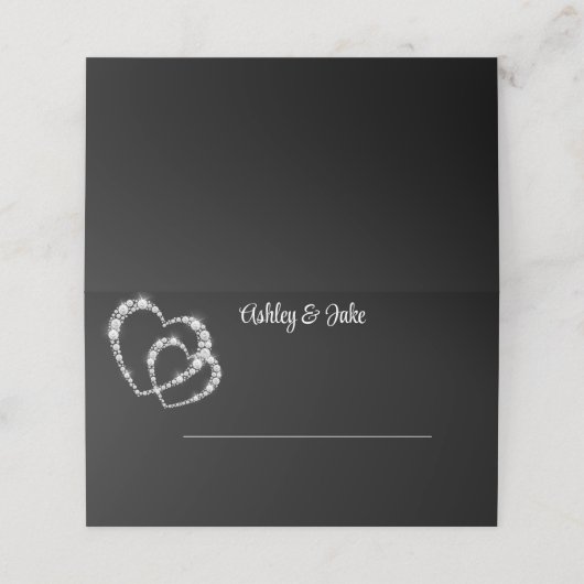 Diamond Hearts Plaatskaartje (Buitenkant ongevouwen)