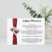 Diamond Hearts Red Ribbon veiligheidsmaatregelen Informatiekaartje (Staand voorkant)