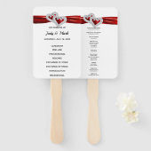 Diamond Hearts Rode bruiloft programma fans Handwaaier (Voorkant en achterkant)