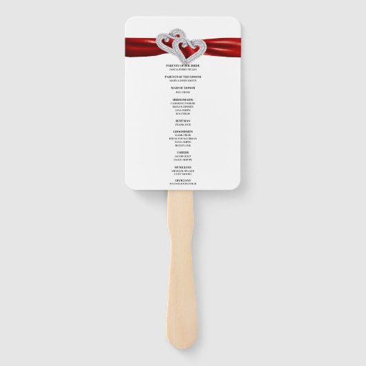 Diamond Hearts Rode bruiloft programma fans Handwaaier (Achterkant)