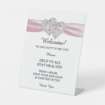 Diamond Hearts Roze Lint Bruiloft Veiligheid