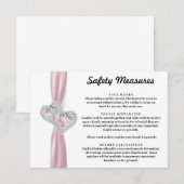 Diamond Hearts Roze Lint Veiligheidsmaatregelen Informatiekaartje (Voorkant / Achterkant)