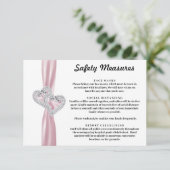 Diamond Hearts Roze Lint Veiligheidsmaatregelen Informatiekaartje (Staand voorkant)