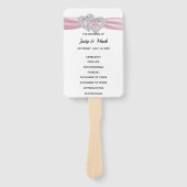 Diamond Hearts Roze Trouwprogramma Fans Handwaaier (Voorkant)