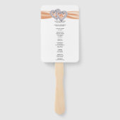 Diamond Hearts Sinaasappel bruiloft programma fans Handwaaier (Achterkant)