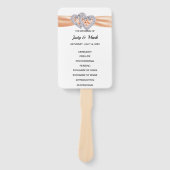 Diamond Hearts Sinaasappel bruiloft programma fans Handwaaier (Voorkant)