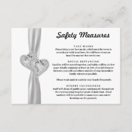 Diamond Hearts White Ribbon Safety Measures Informatiekaartje