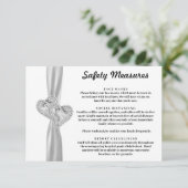 Diamond Hearts White Ribbon Safety Measures Informatiekaartje (Staand voorkant)
