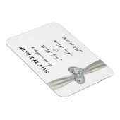 Diamond Hearts White Wedding Save the Date Magnet Magneet (Rechterzijde)