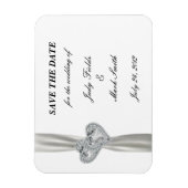 Diamond Hearts White Wedding Save the Date Magnet Magneet (Verticaal)
