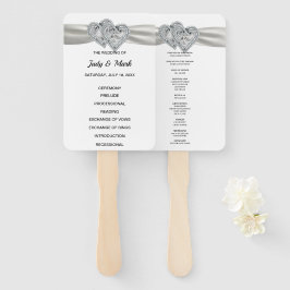 Diamond Hearts Wit Trouwprogramma Fans Handwaaier