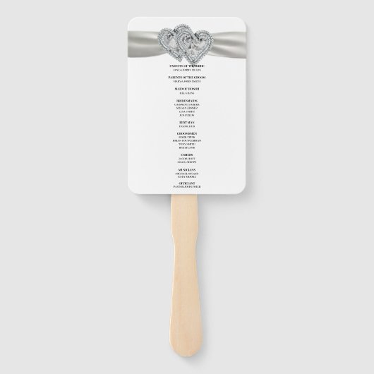Diamond Hearts Wit Trouwprogramma Fans Handwaaier (Achterkant)