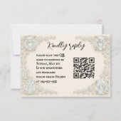 Diamond Heirloom QR Code Wedding RSVP Kaart (Voorkant)