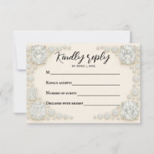 Diamond Heirloom Wedding RSVP Kaart
