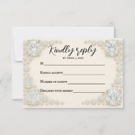 Diamond Heirloom Wedding RSVP Kaart