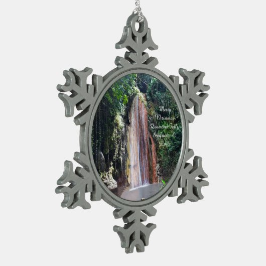 Diamond Herfsten St. Lucia Kerstversiering Tin Sneeuwvlok Ornament (Links)