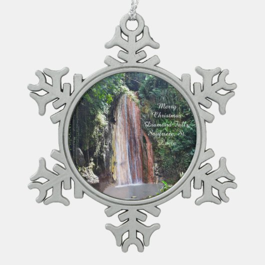 Diamond Herfsten St. Lucia Kerstversiering Tin Sneeuwvlok Ornament (Voorkant)