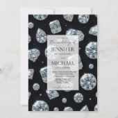 Diamond High End Formeel | Luxe QR Code Trouwen Kaart (Voorkant)