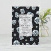 Diamond High End Formeel | Luxe QR Code Trouwen Kaart (Staand voorkant)