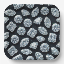 Diamond High End Formeel | Luxe Trouwvierkant Papieren Bordje