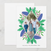 Diamond Holiday Woodland - kerstfoto Feestdagenkaart (Voorkant / Achterkant)