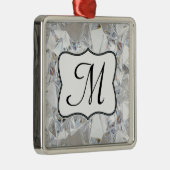 Diamond Ice Crystal Glit Monogram Initiaal Ornamen Metalen Ornament (Rechts)