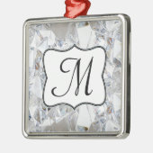 Diamond Ice Crystal Glit Monogram Initiaal Ornamen Metalen Ornament (Links)