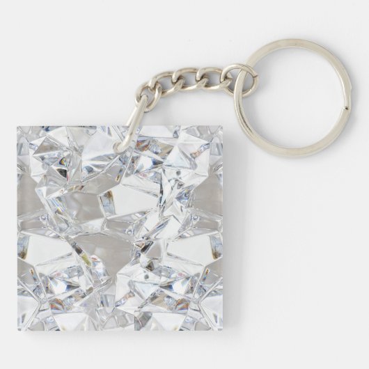 Diamond Ice Crystal Glitz Glam Glamour Sleutelhang Sleutelhanger (Achterkant)
