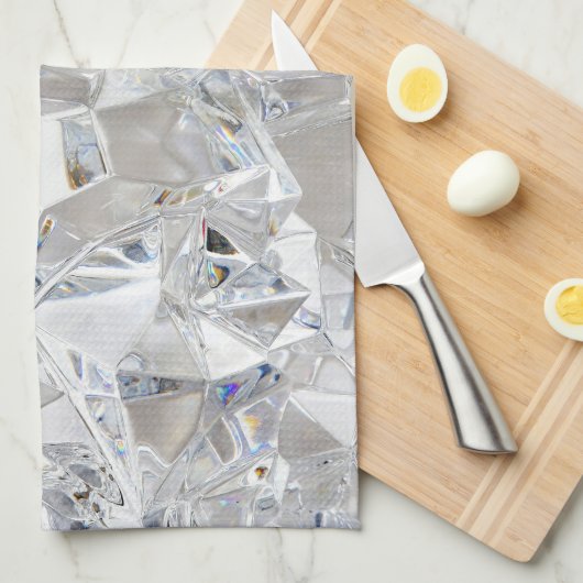 Diamond Ice Crystal Glitz Glam Kitchen Dish Towel Theedoek (Quarter Fold)