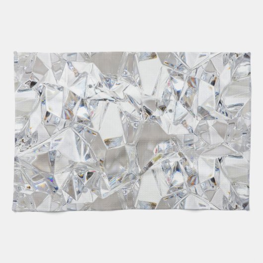 Diamond Ice Crystal Glitz Glam Kitchen Dish Towel Theedoek (Horizontaal)