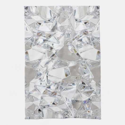 Diamond Ice Crystal Glitz Glam Kitchen Dish Towel Theedoek (Verticaal)