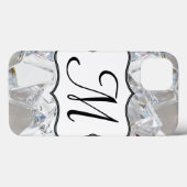 Diamond Ice Crystal Glitz Glam Monogram IPAD Case (Achterkant (horizontaal))