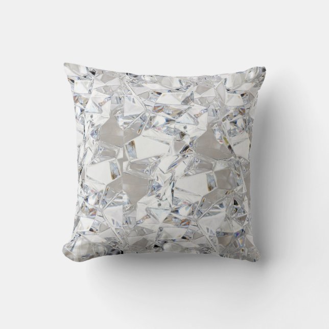 Diamond Ice Crystal Glitz Glam Throw Couch Pillow Kussen (Voorkant)