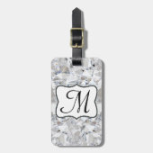 Diamond Ice Crystal Glitz Monogram Bagagelabel (Voorkant verticaal)