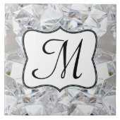 Diamond Ice Crystal Glitz Monogram Display Tegel Tegeltje (Voorkant)