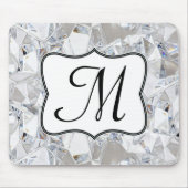 Diamond Ice Crystal Monogram Initiaal Muismat (Voorkant)