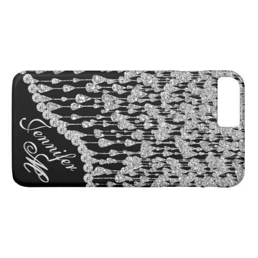 Diamond Icicles Monogram Case-Mate iPhone Case (Achterkant (Horizontaal))