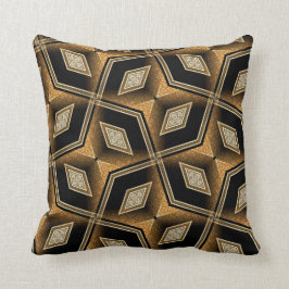 Diamond Illusion Black Gold Abstract kussen