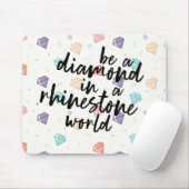 Diamond in een Rhinestone-wereld Muismat (Met muis)