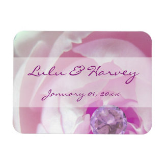 Diamond in een roze roze bruiloft magneet