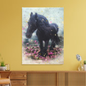 DIAMOND in Flowers ~ Wrapped Canvas Afdruk (Insitu (Woonkamer))
