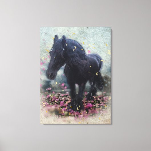 DIAMOND in Flowers ~ Wrapped Canvas Afdruk (Voorkant)